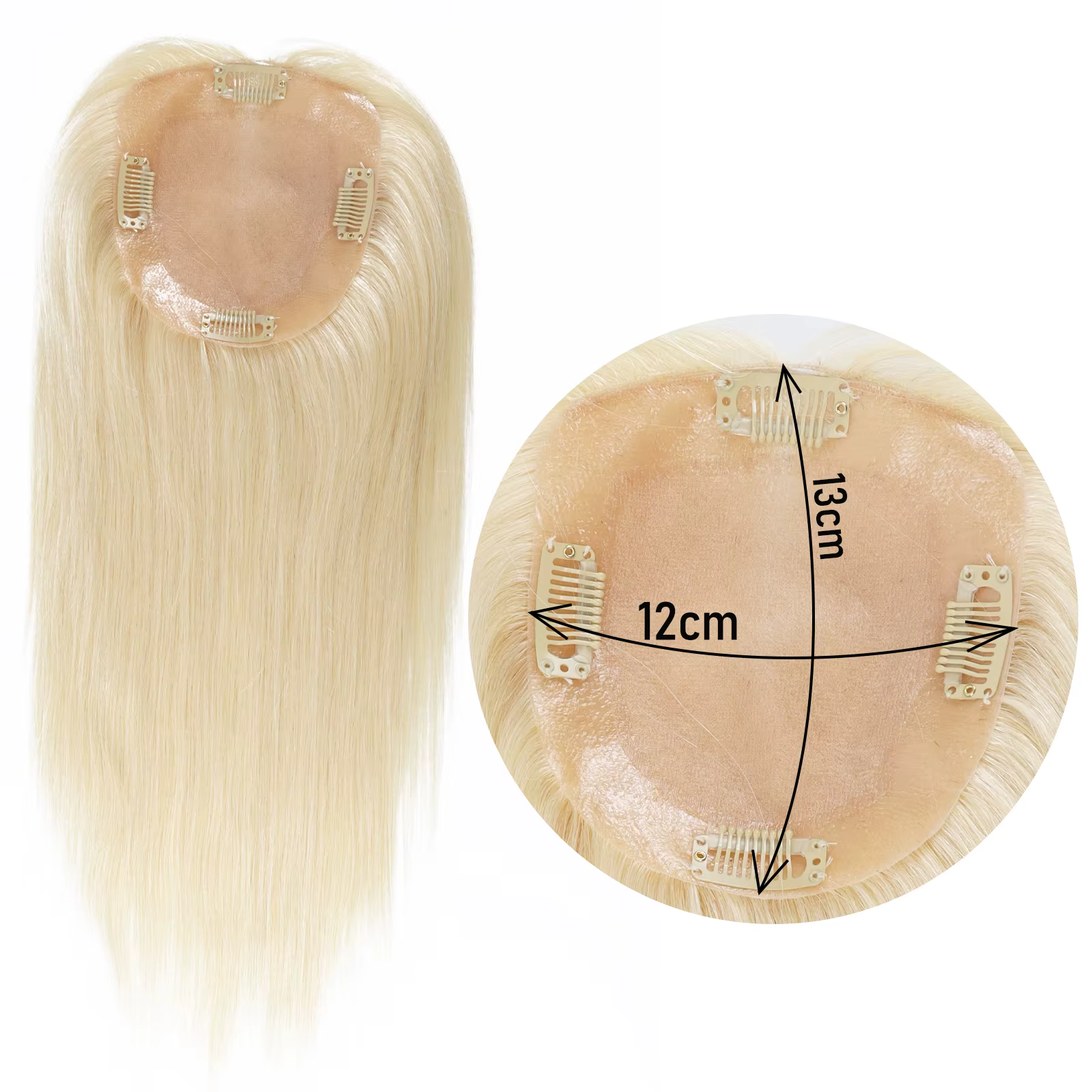 # Prothèse capillaire pour femme en cheveux humains Remy naturels, densité 150%, avec base en soie 6