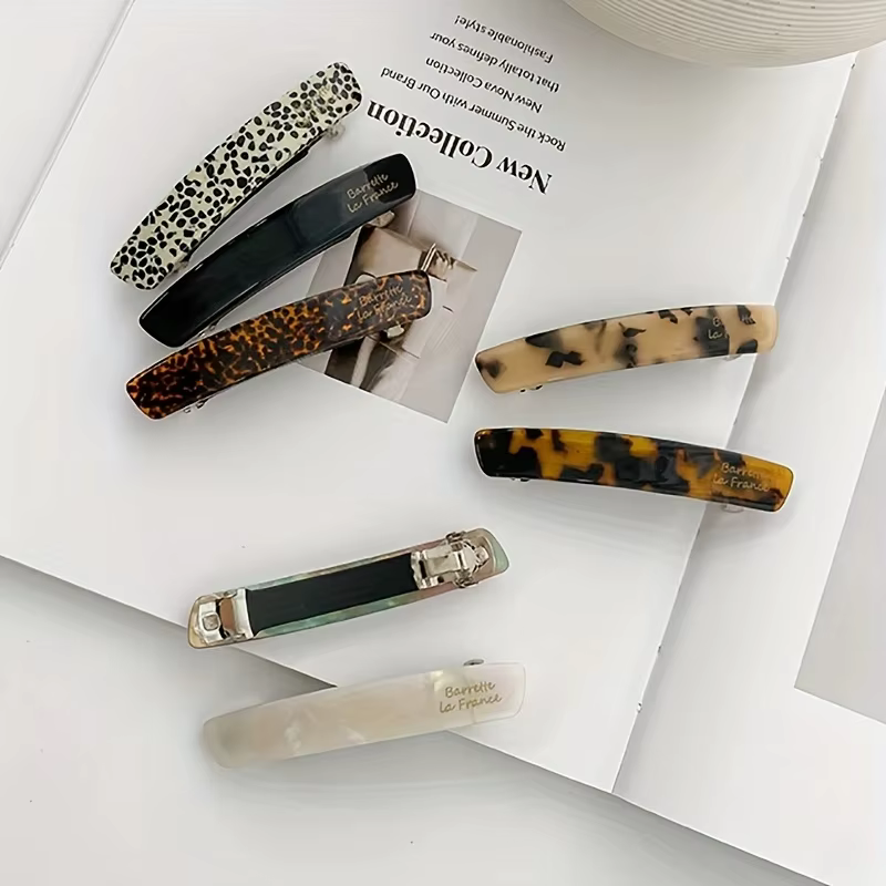 Pince à cheveux en acétate, Barrettes géométriques colorées élégantes, épingle à cheveux, accessoire