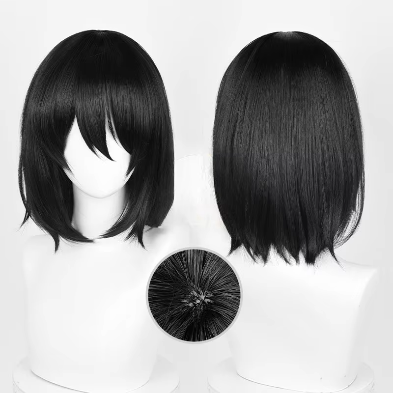 Perruque de Cosplay synthétique Titan Mikasa Ackerman pour femmes noires, perruques Mikasa résistant
