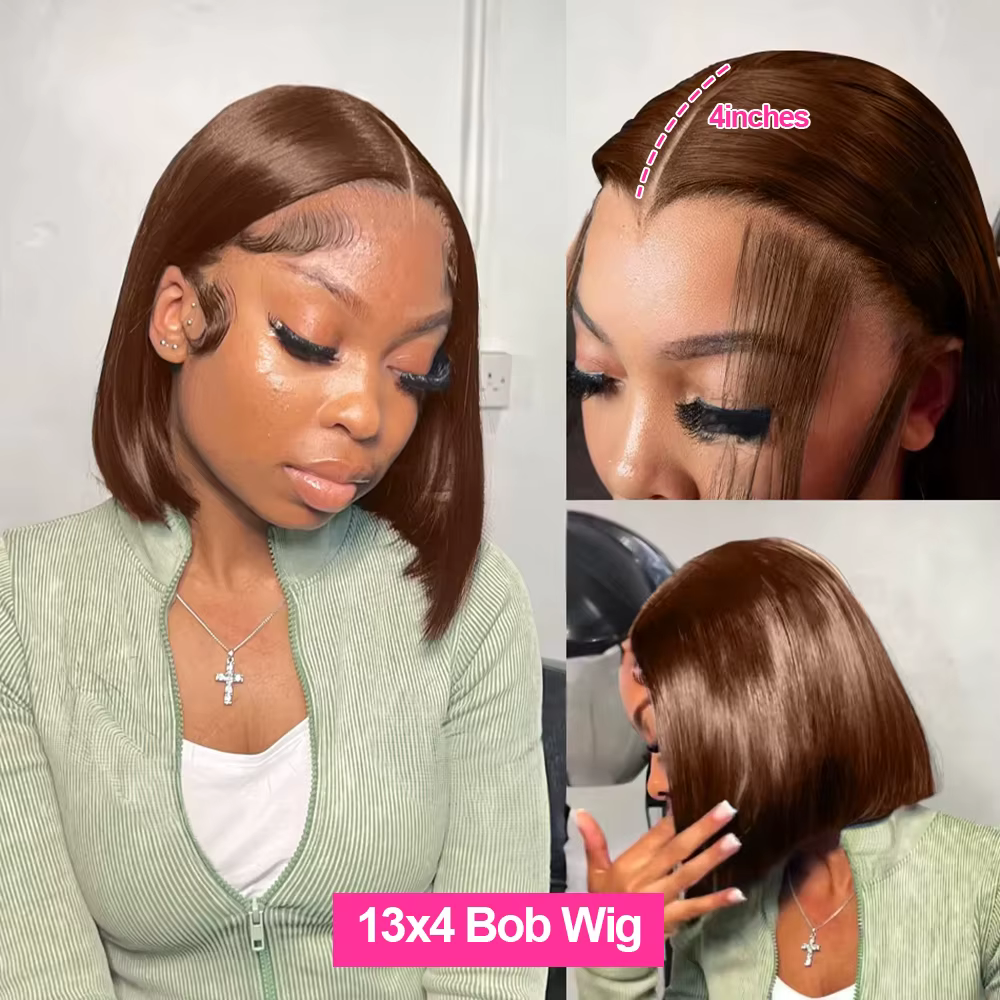 Perruque Cheveux Humains 100% Perruque BOB Courte Perruque Afro Naturelle Humain Perruque Lisse Chev