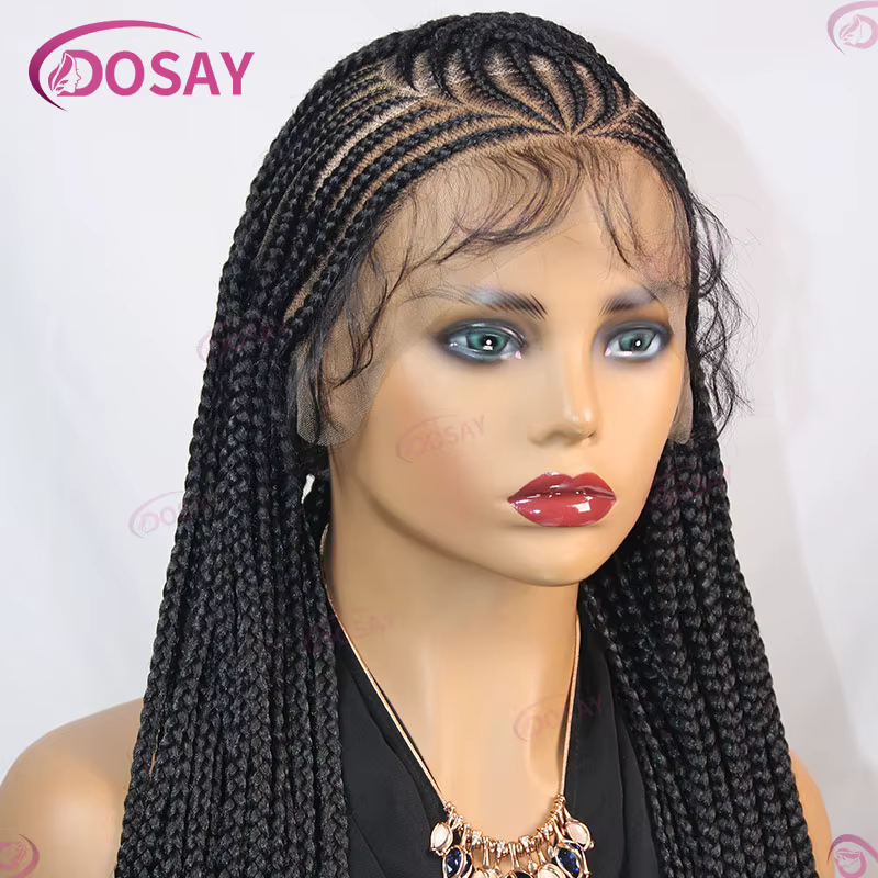 36 "Tresse Cornrow Cheveux Perruque Synthétique Tressée Perruques Pour Femmes Pleine Dentelle Cornro