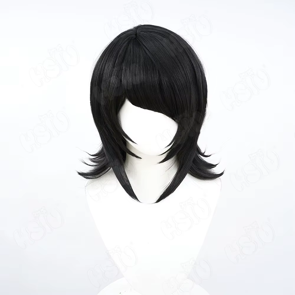 Ikusaba Mukuro Cosplay perruque fibre synthétique perruque 「HSIU」perruque noire courte + bonnet de p