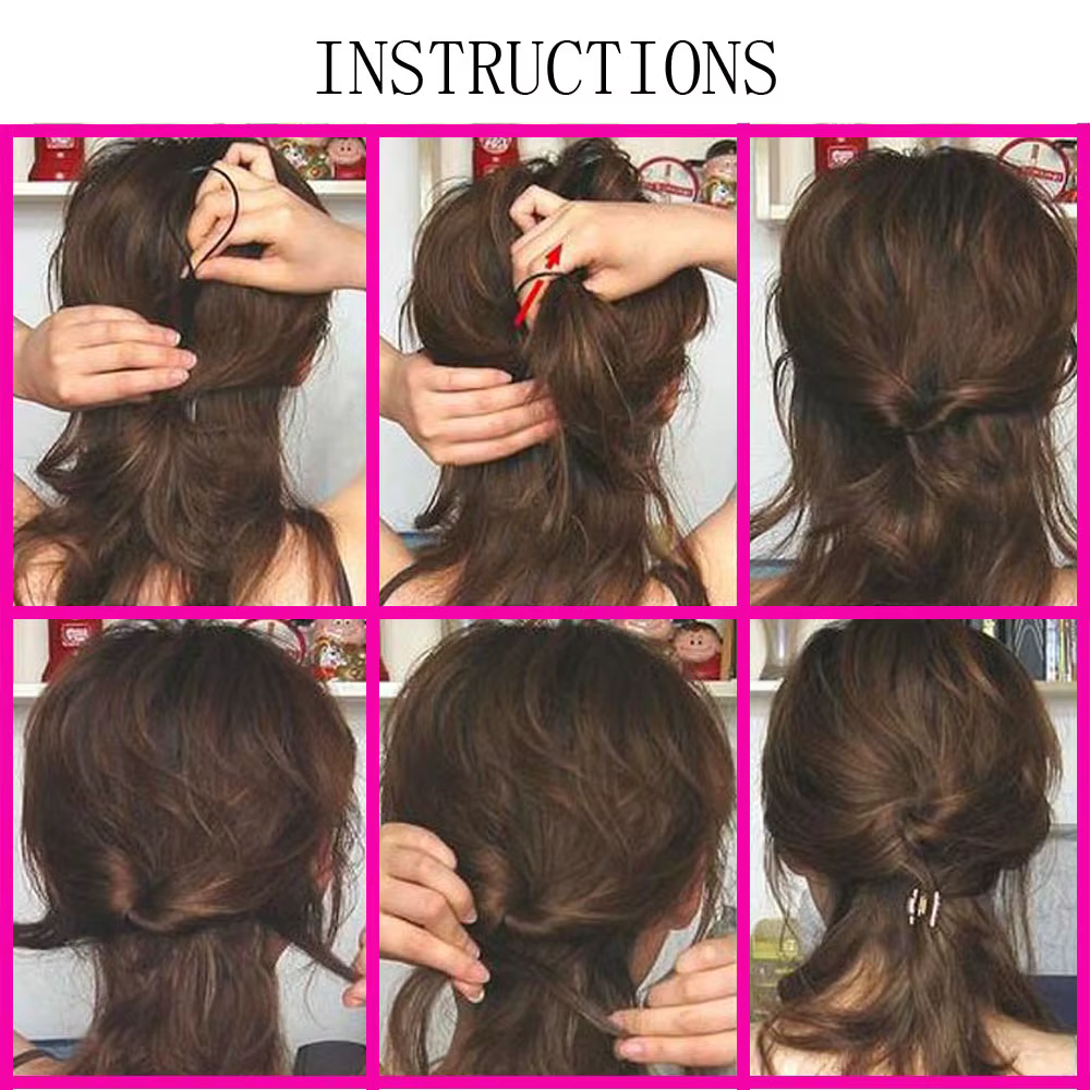 1 ensemble (2 pièces) queue de cheval boucle en plastique outils de coiffure Simple magique cheveux