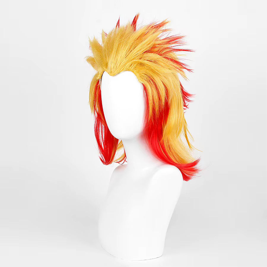 Perruque de Cosplay Demon Slayer Rengoku Kyoujurou, perruque de Cosplay Anime Kimetsu No Yaiba mixte