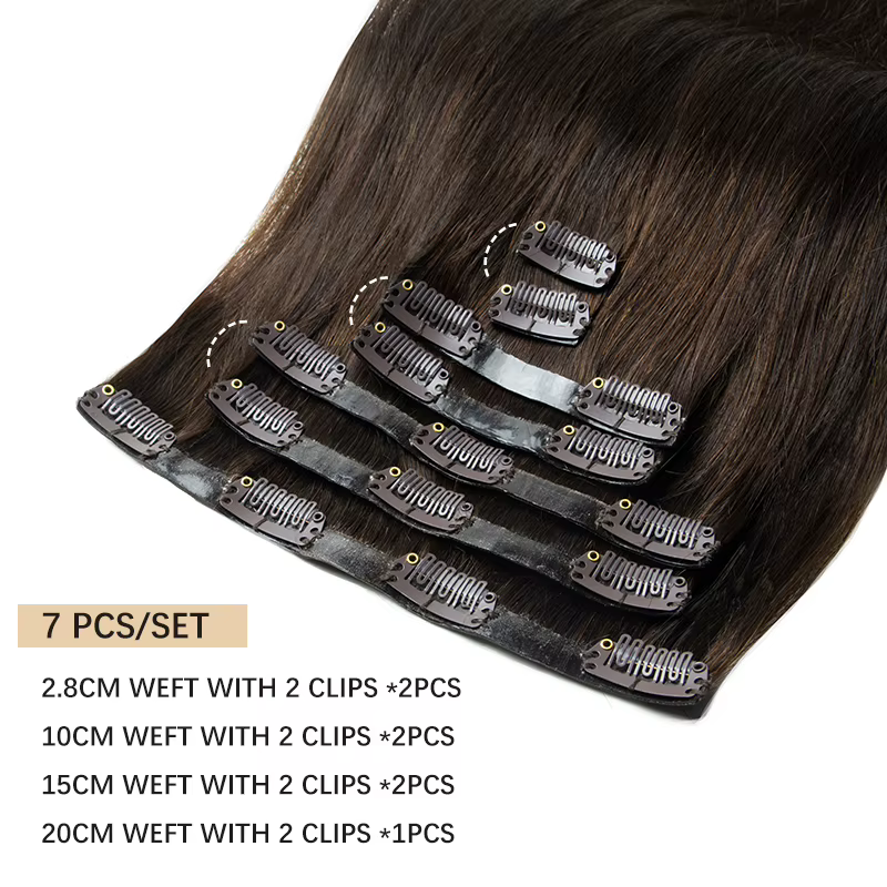 Extensions de cheveux humains invisibles à clipser en PU, trame à ruban sans couture, trame à ruban