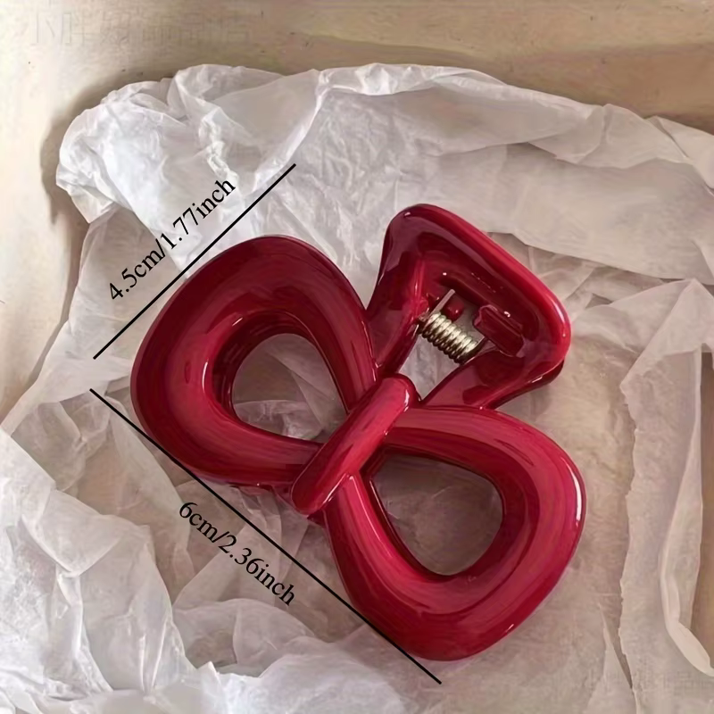 Pinces à cheveux bleues à pois et pinces à cheveux à nœud rouge - Accessoires de coiffure en plastiq