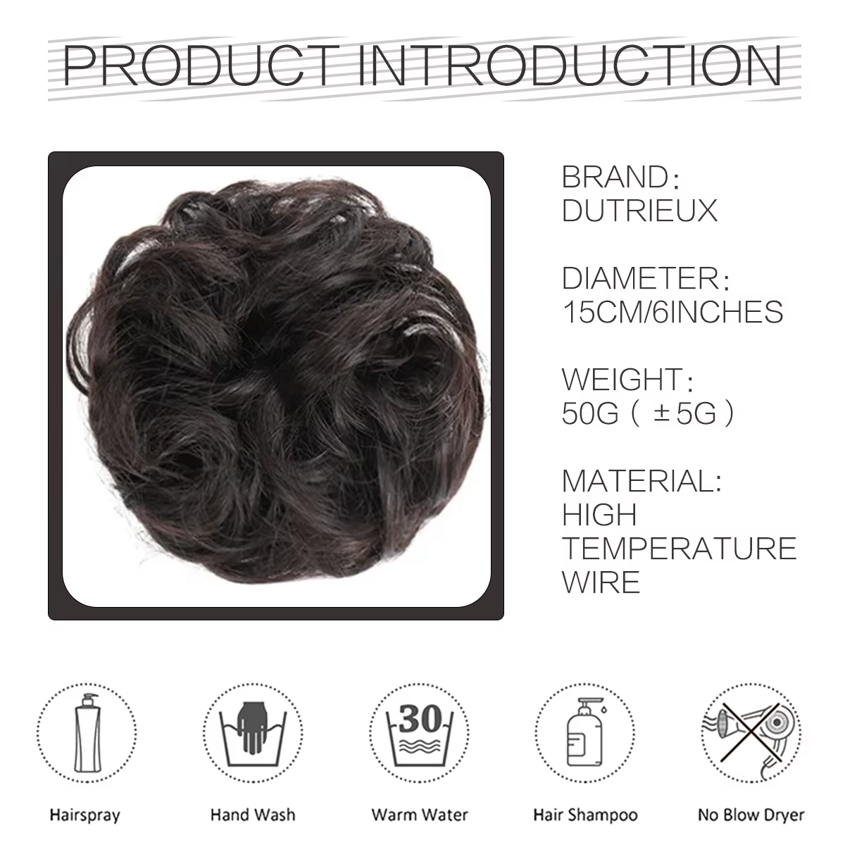 Postiche chignon à pince bouclée pour femmes caucasiennes, chignon synthétique, chignon chic, ébouri
