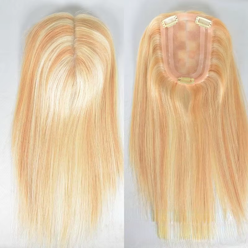 Topper 100% cheveux humains pour femmes, Base Mono Pu, 4x6 pouces, 14 pouces, partie centrale, Durab