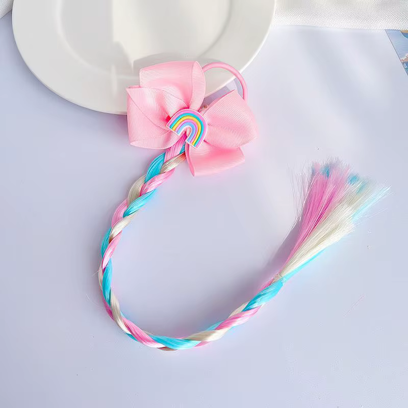 Extensions de cheveux tressées sirène pour filles, couleurs arc-en-ciel, tresses torsadées colorées,