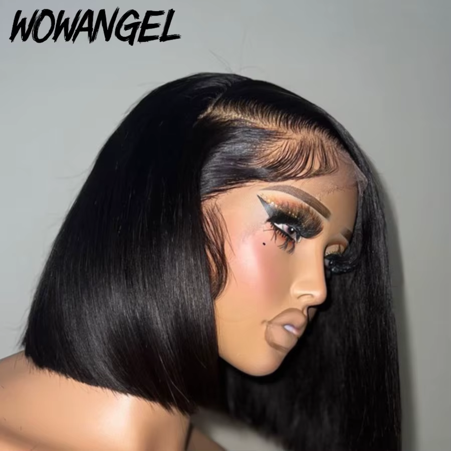 180% HD Lace Front Perruques Court Bob Perruque 100% Cheveux Humains Invisible HD Lace Front Pré Pin