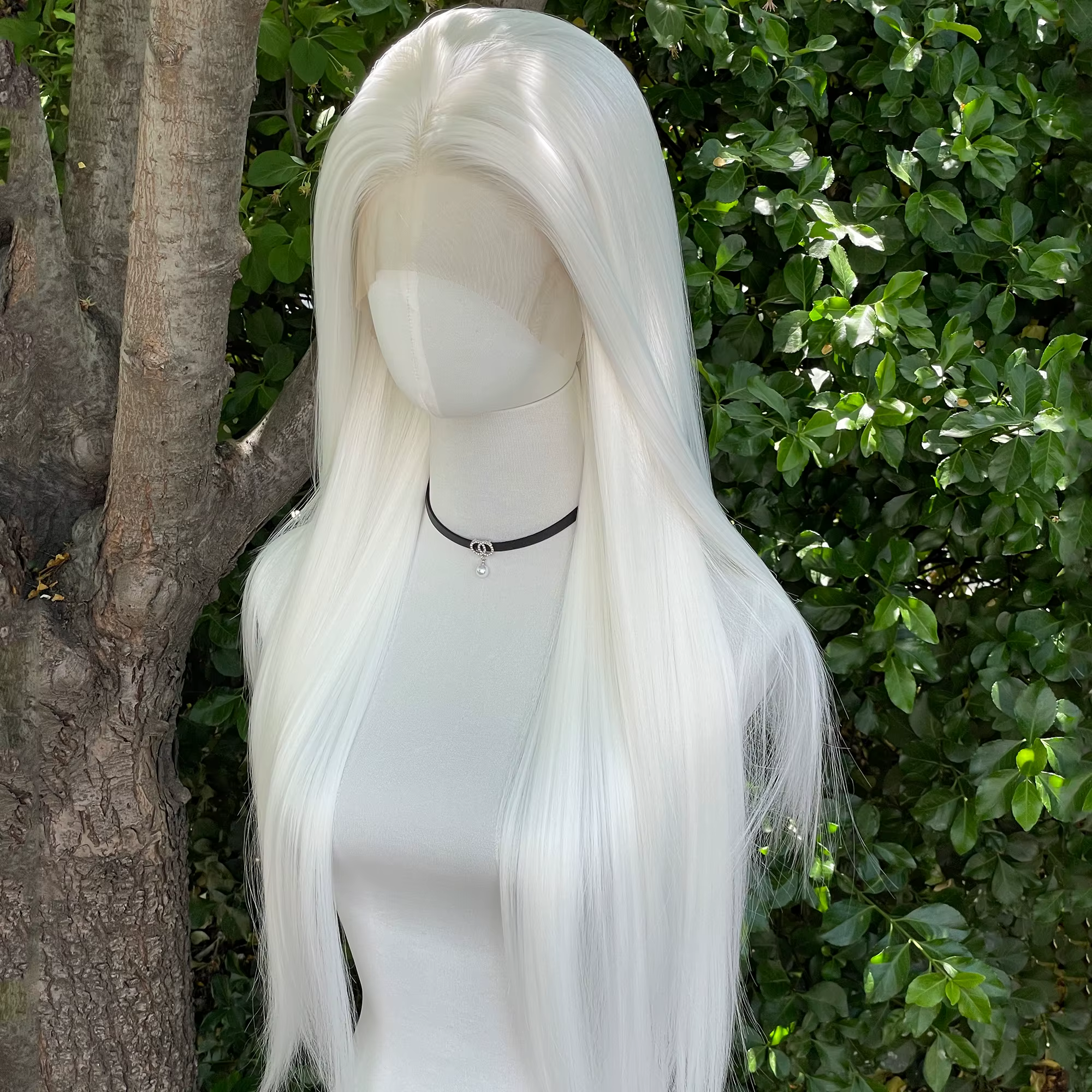 Elf Cosplay – perruque Lace Front Wig synthétique blanche 13x4, 26 pouces, longue et lisse, partie l