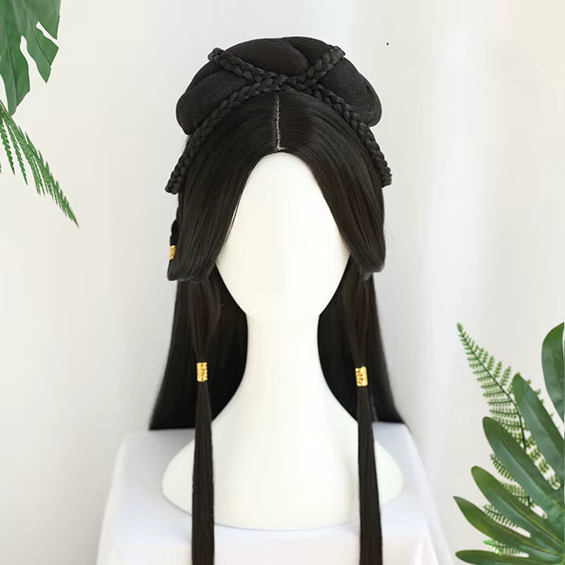 Casquette de perruque complète Hanfu 2025 : postiche chinoise ancienne tout-en-un pour femmes, facil