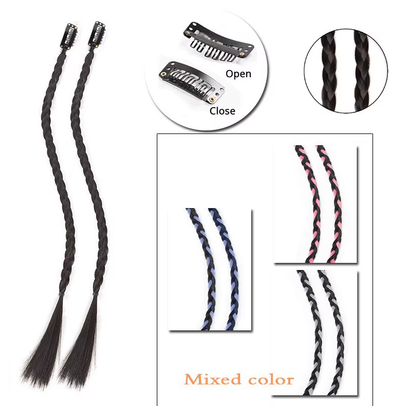 WIGSIN-Perruque Synthétique Tressée avec Pince BB de Bain, Boîte Légère, Queue de Cheval pour Femme,