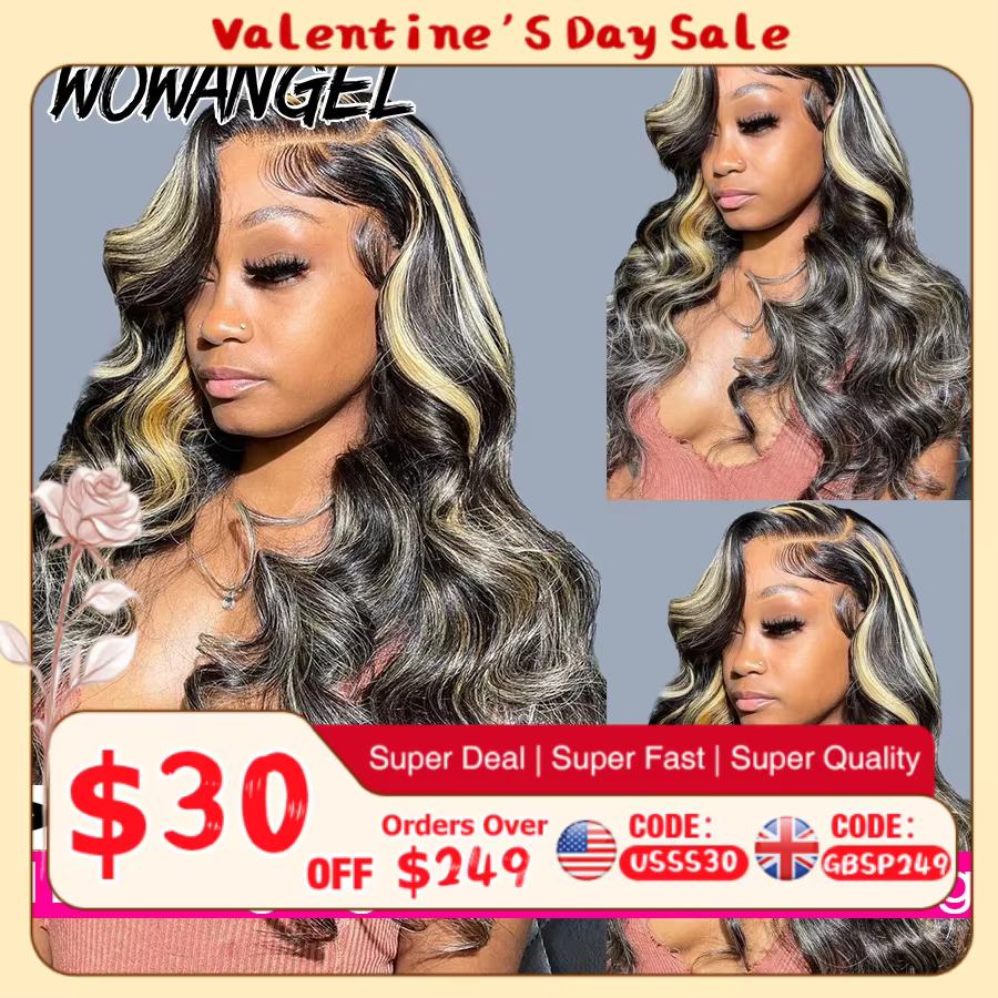 Perruque Lace Front Wig Body Wave brésilienne naturelle, cheveux humains, pre-plucked, sans colle, b