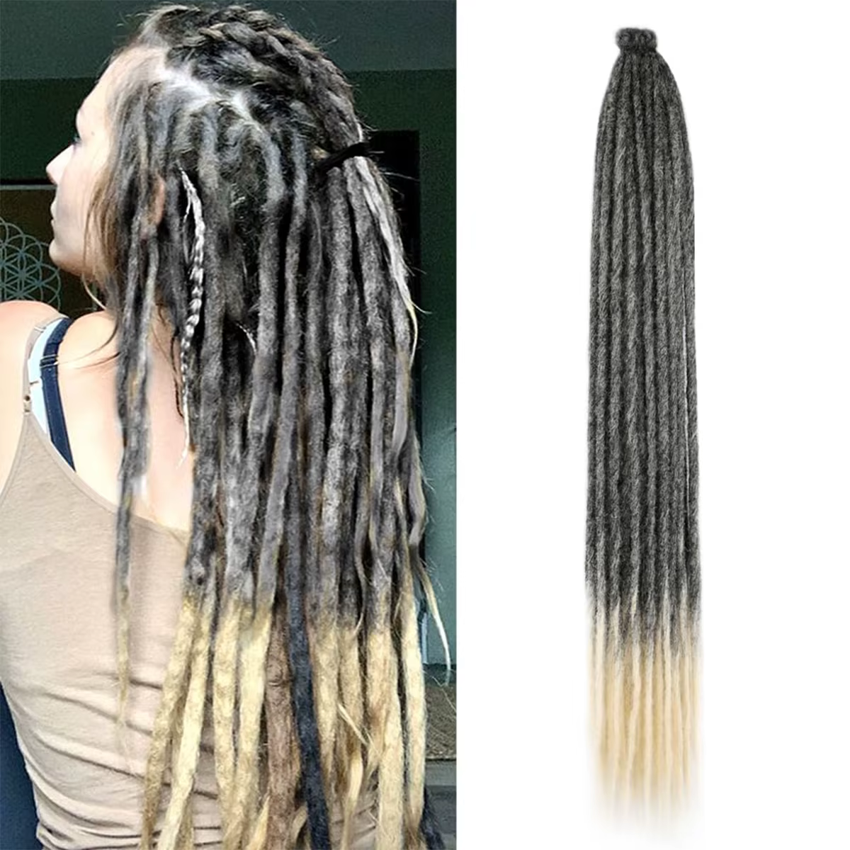 Extensions capillaires synthétiques Dreadlock de 24 pouces, 10 racines/Lot, Extensions Hippie à une