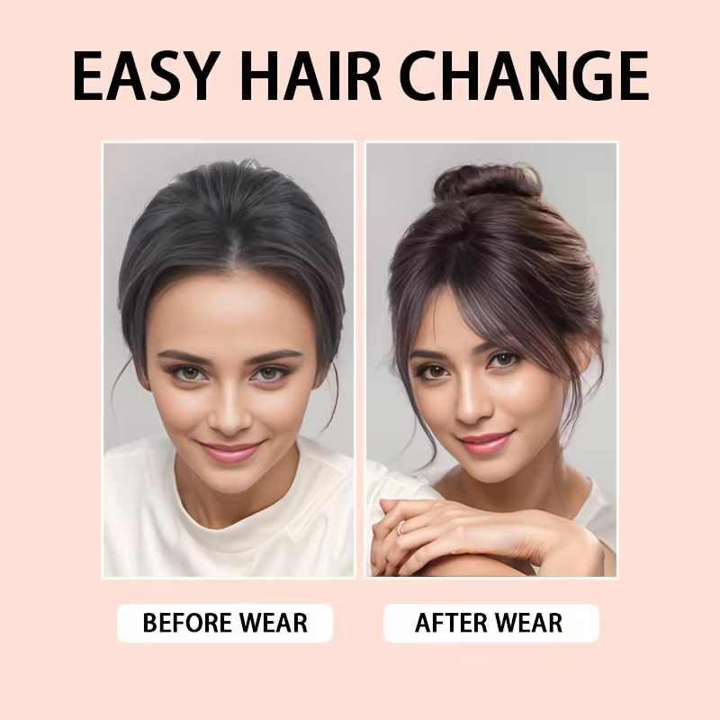 Frange de cheveux synthétiques pour femmes, pour perruque ehead, frange octogonale naturelle, 8 pouc