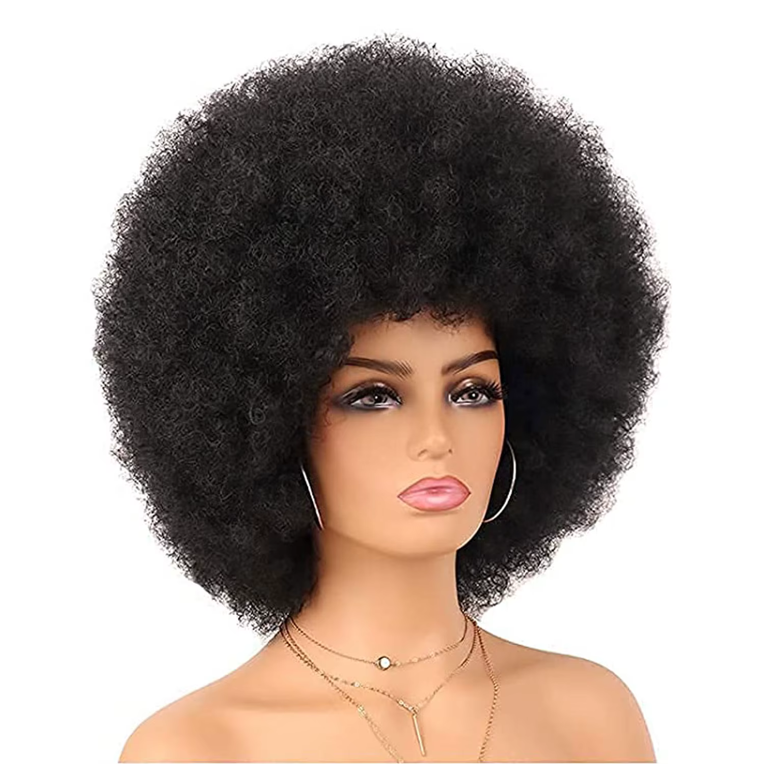 Perruques Afro pour femmes noires, perruques synthétiques courtes et bouclées, crépues des années 70