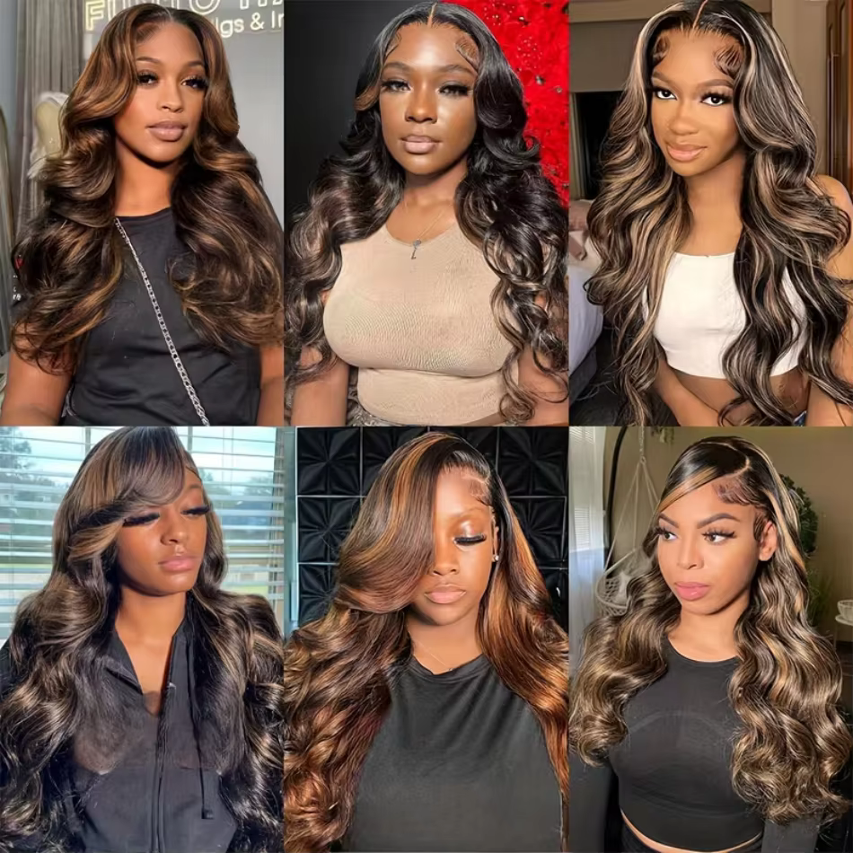 Perruque mi-tête en cheveux humains, densité 250, couleur P1B30, style Body Wave, avec clip en V amé