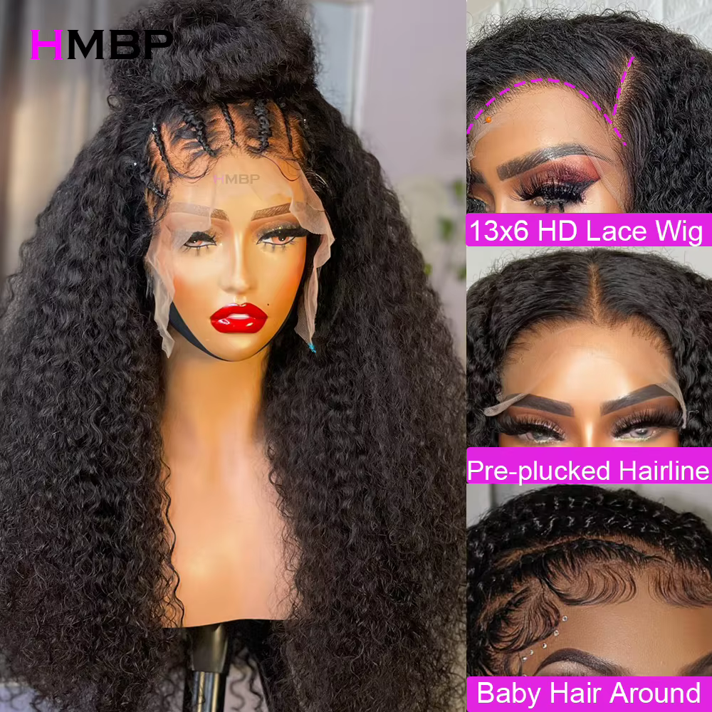 Wear And Go Full Lace perruques 100% cheveux humains crépus bouclés sans colle 360 Hd brésilien Tran
