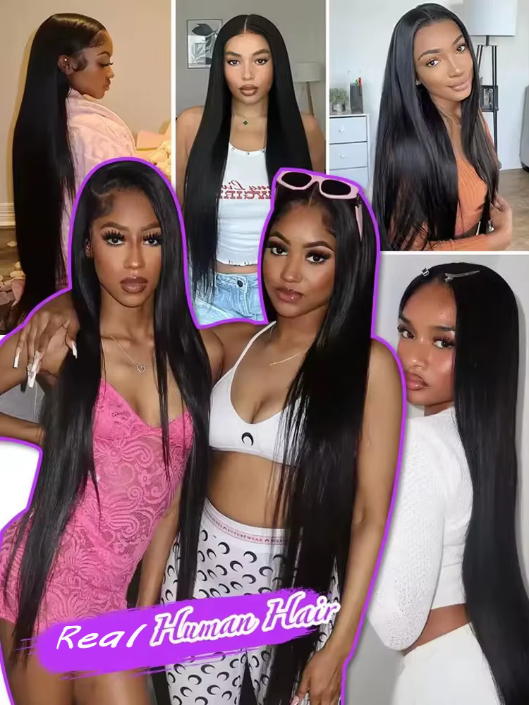 Perruque Lace Front HD 13x6 Lisse Baguette Densité 250% 40 Pouces, Perruques Lace Frontal 13x4 en Ch