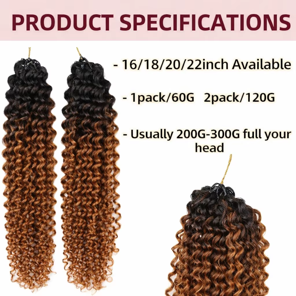 Extensions de cheveux humains bouclés pré-séparées pour crochet, sans nœuds, Miracle Knots TB30, che