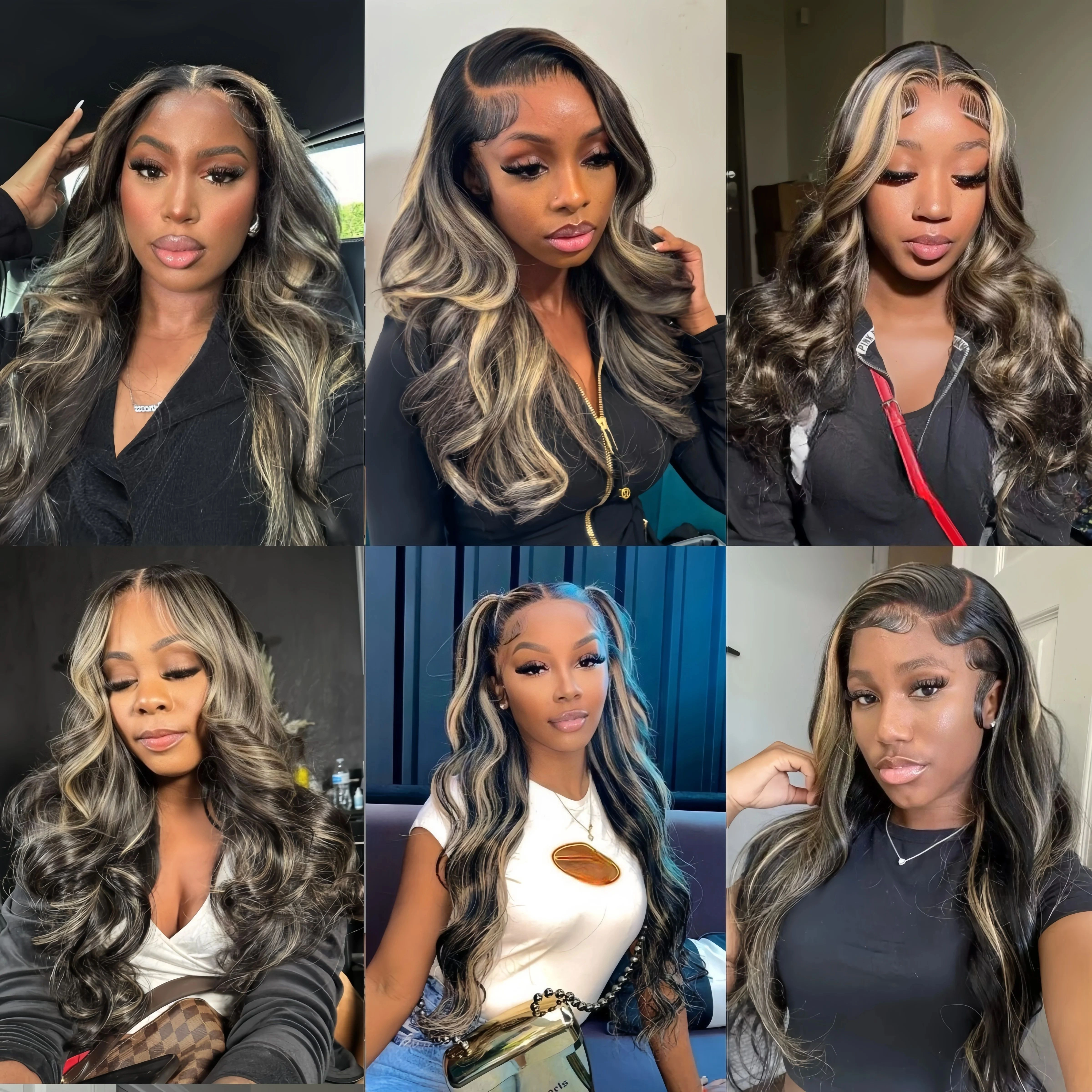 Perruque Body Wave Roxane P1B/27 en cheveux humains, 26-30 pouces, avec dentelle frontale HD 13x4, o