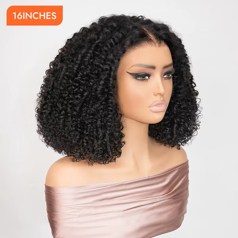 Alipearl cheveux nouvelle vague bouclée perruque sans colle pré blanchi pré coupé 7x5 prêt à sortir 