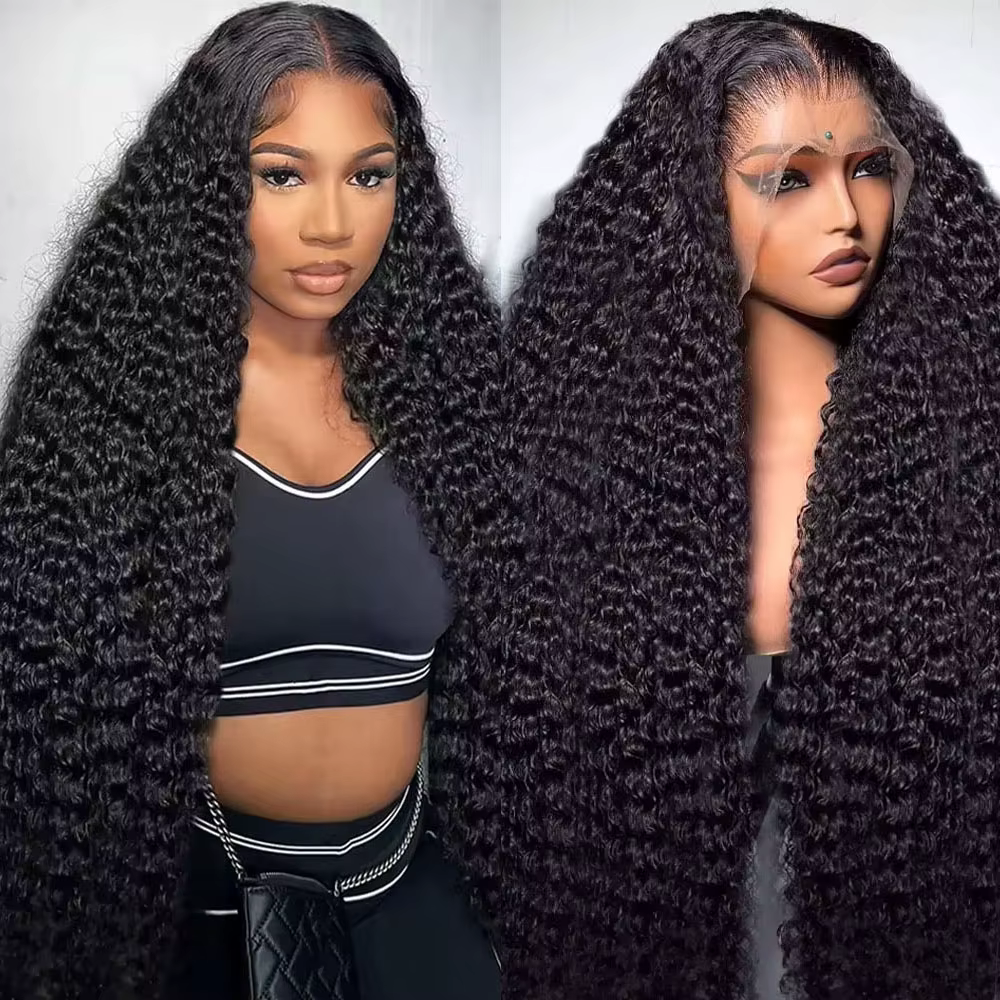 13x6 cheveux humains vierges brésiliens Jerry crépus boucles 250% densité vrais cheveux humains HD13