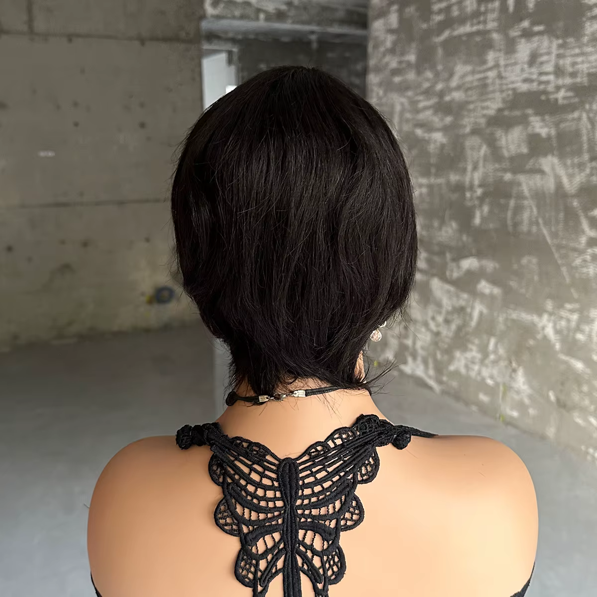 Perruques de cheveux humains courts coupe lutin droite perruque bresillienne pour les femmes noires