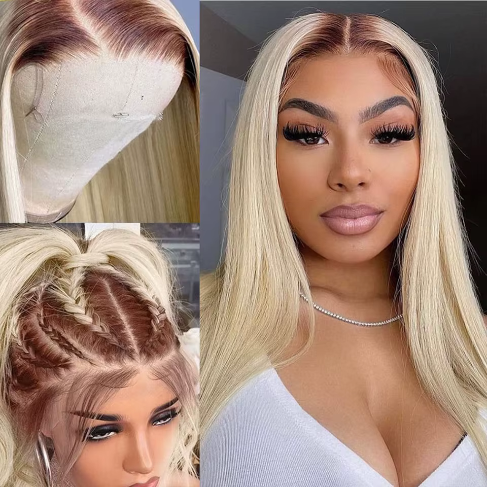 13X6 dentelle avant perruques Ombre 613 couleur Blonde dentelle frontale perruque de cheveux humains