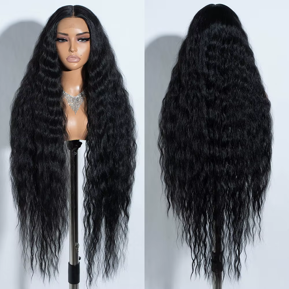 Perruques de Cosplay synthétiques en dentelle pour femmes noires cheveux longs bouclés 42 pouces Cos