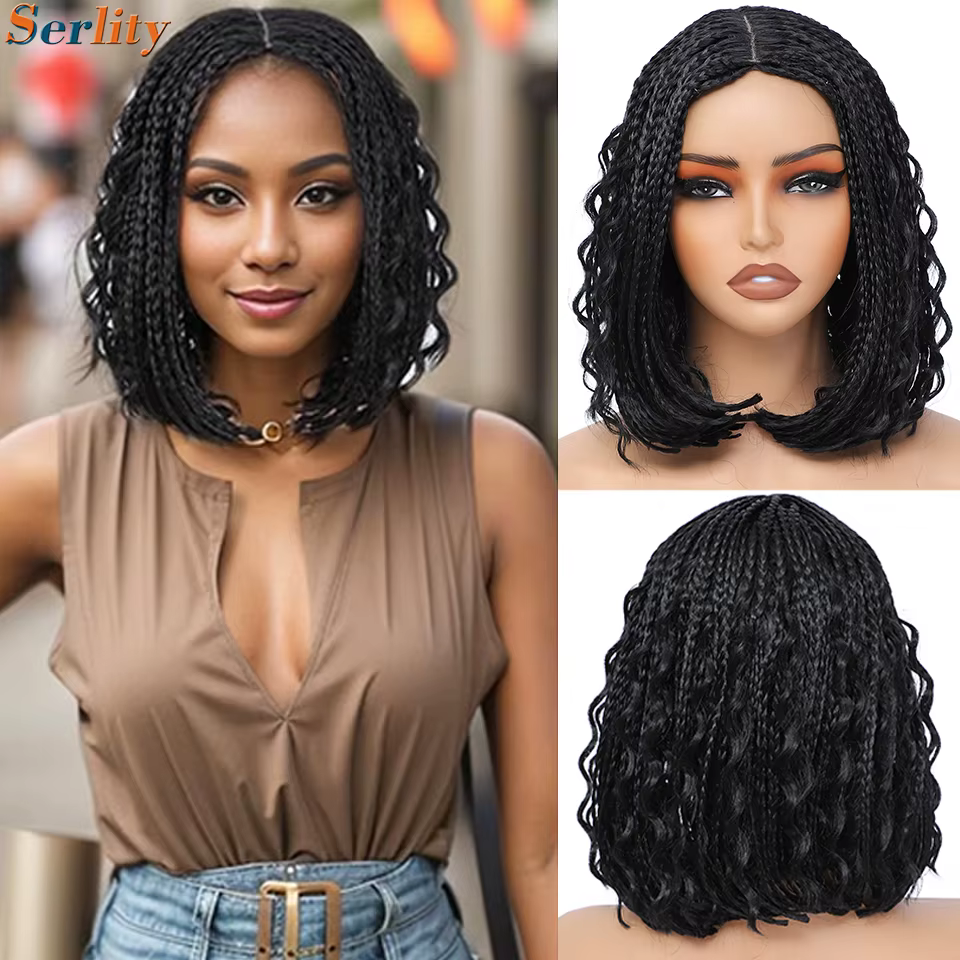 Nouveau Style Bob Box perruques tressées pour les femmes noires 12 pouces boîte tresses Crochet chev