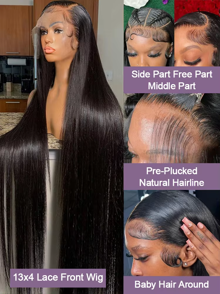 Perruques en cheveux humains vietnamiens pour femmes, densité 300, prêtes à porter, sans colle, liss