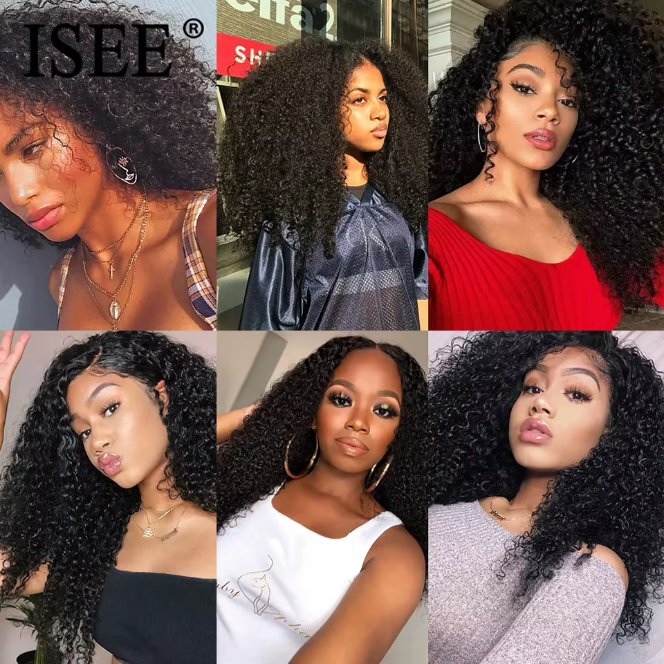Isee cheveux crépus bouclés mongols 1/3/4 paquets 100% tissage de cheveux humains non transformés vi