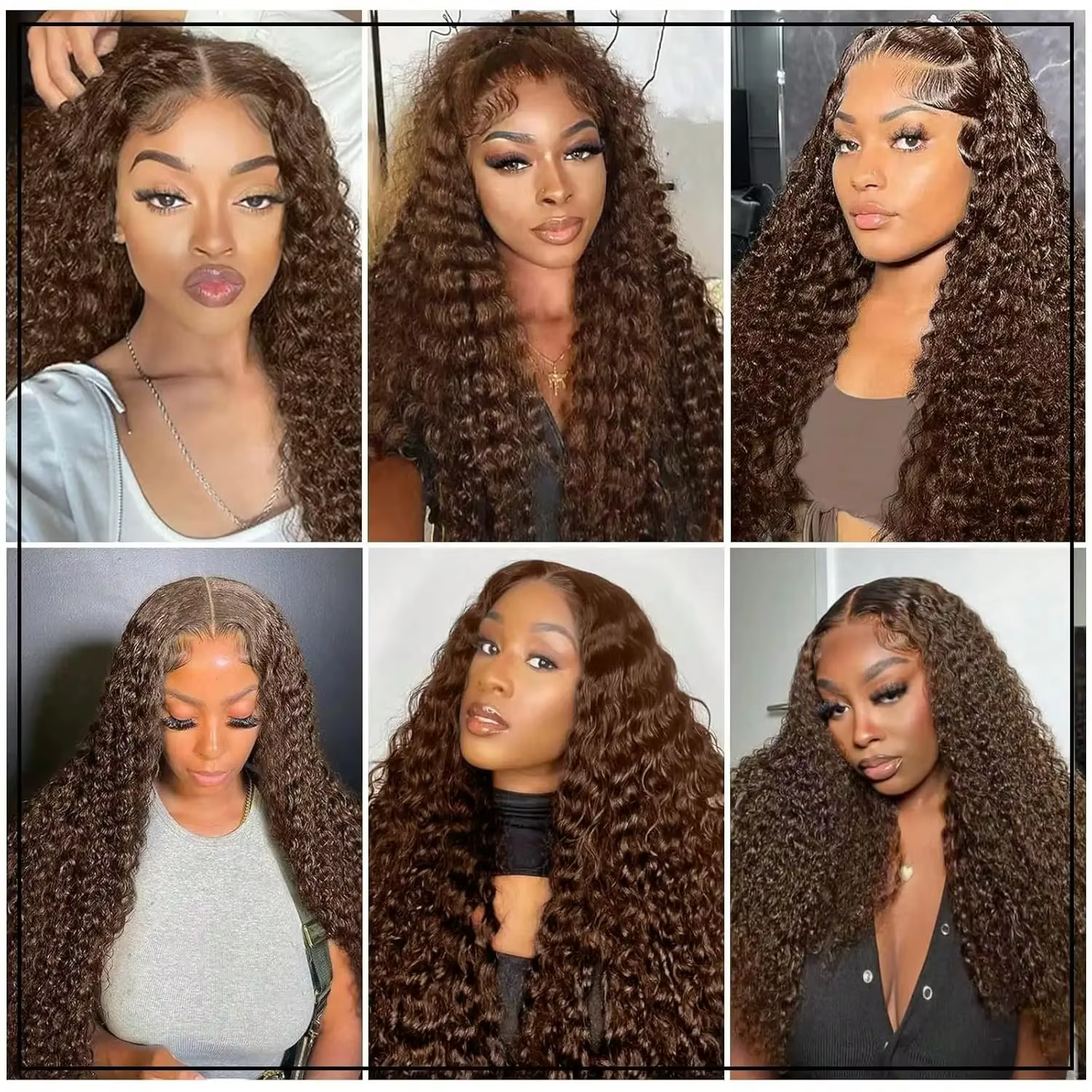 Perruque Lace Front HD 13x6 en Cheveux Humains, Densité 250%, Brun Chocolat, Bouclée Profonde, Ondul