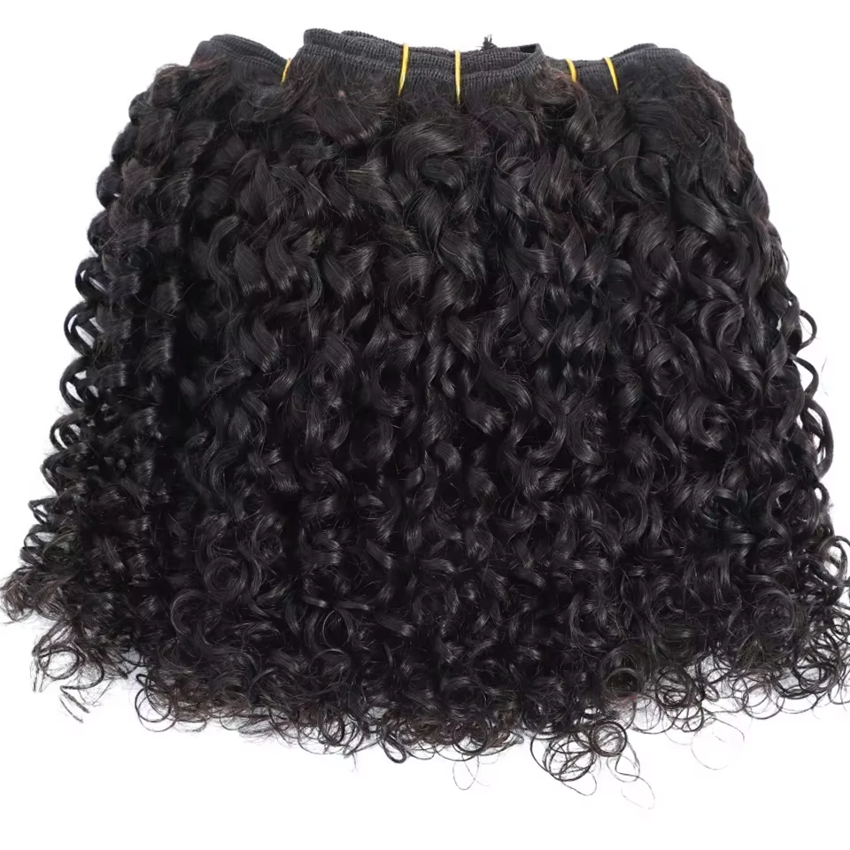 Extensions de cheveux humains bouclés crépus 15A Pixie Curls, lots de 3/4, cheveux vierges bruts bou