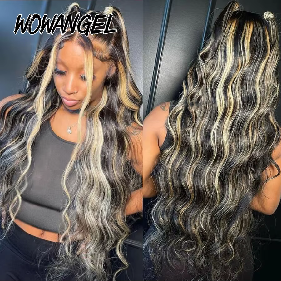 Wow Angel-Perruques Body Wave en surbrillance, Perruque à fermeture en dentelle HD, Blond miel, Perr