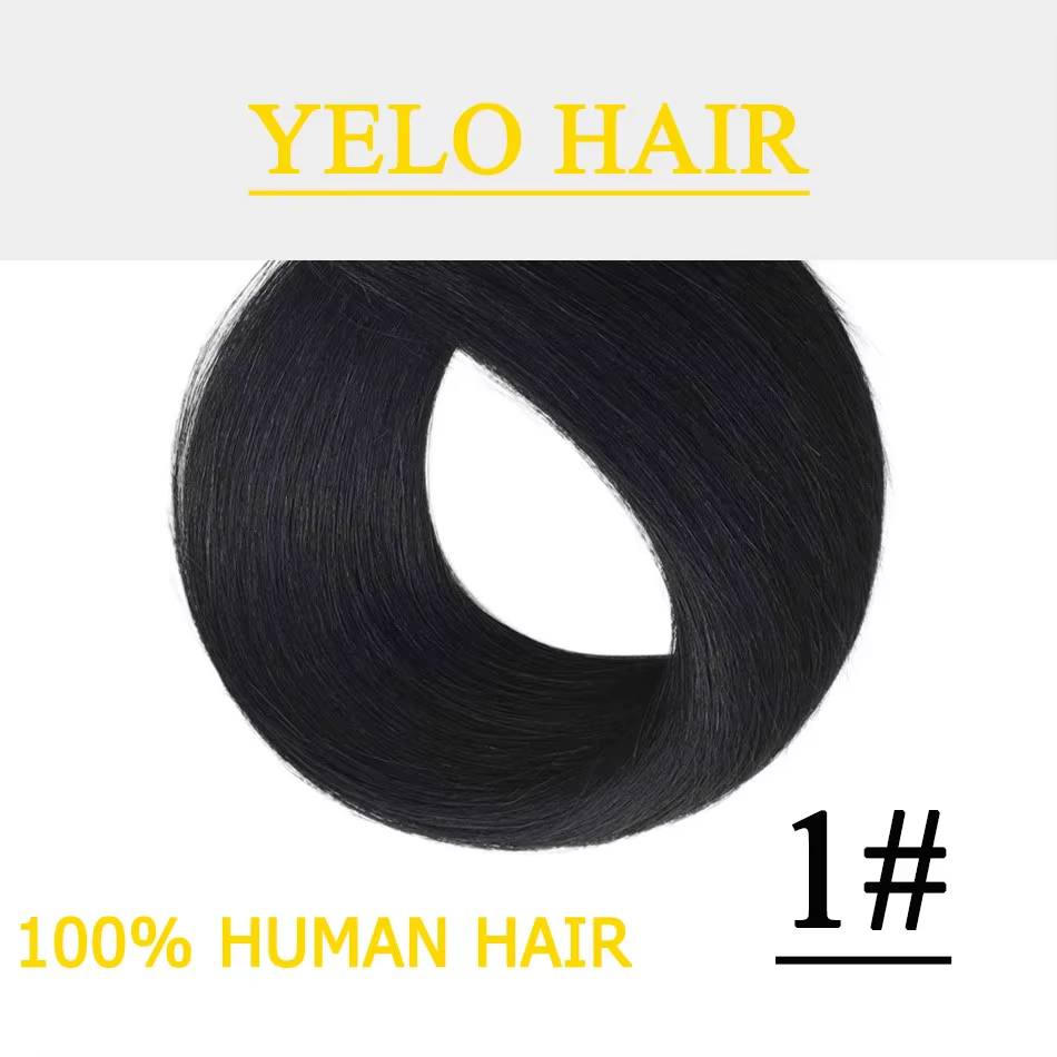 Yelo – tissage en lot 100% naturel Remy lisse et soyeux, tissage en lot de 50 à 100g, noir naturel/b