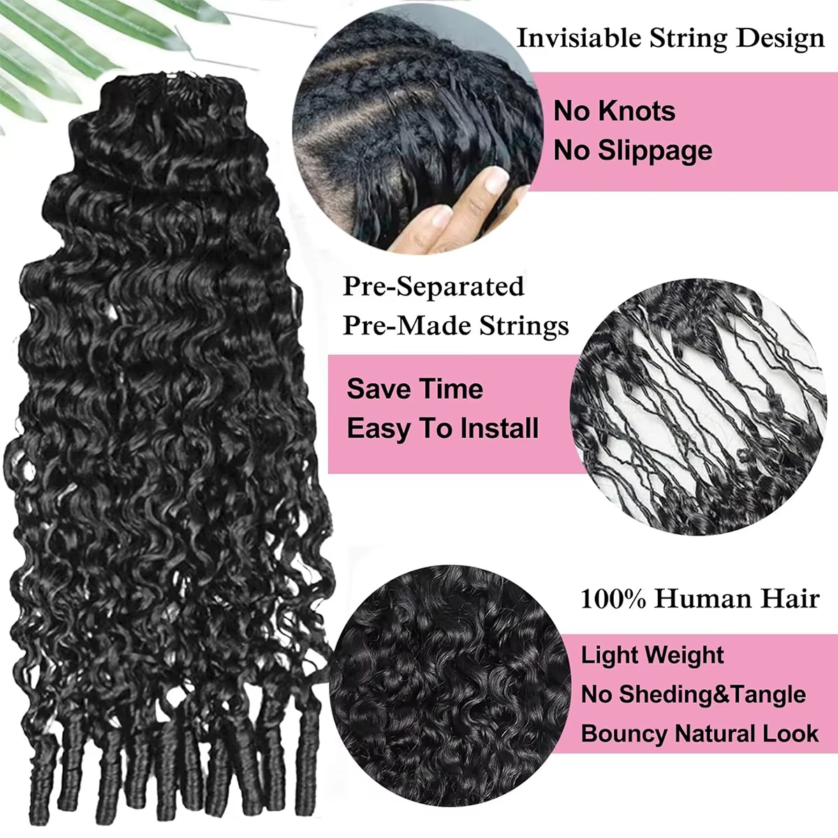 Frolo Classic Burmese Curly Crochet Human Hair Braiding Invisible Burmese Curly Miracle Knots Braid 