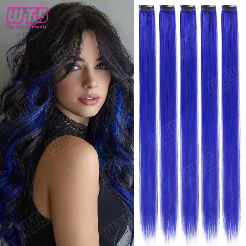 Extensions de cheveux synthétiques colorées avec clip BB, extensions de cheveux bouclés, adaptées au