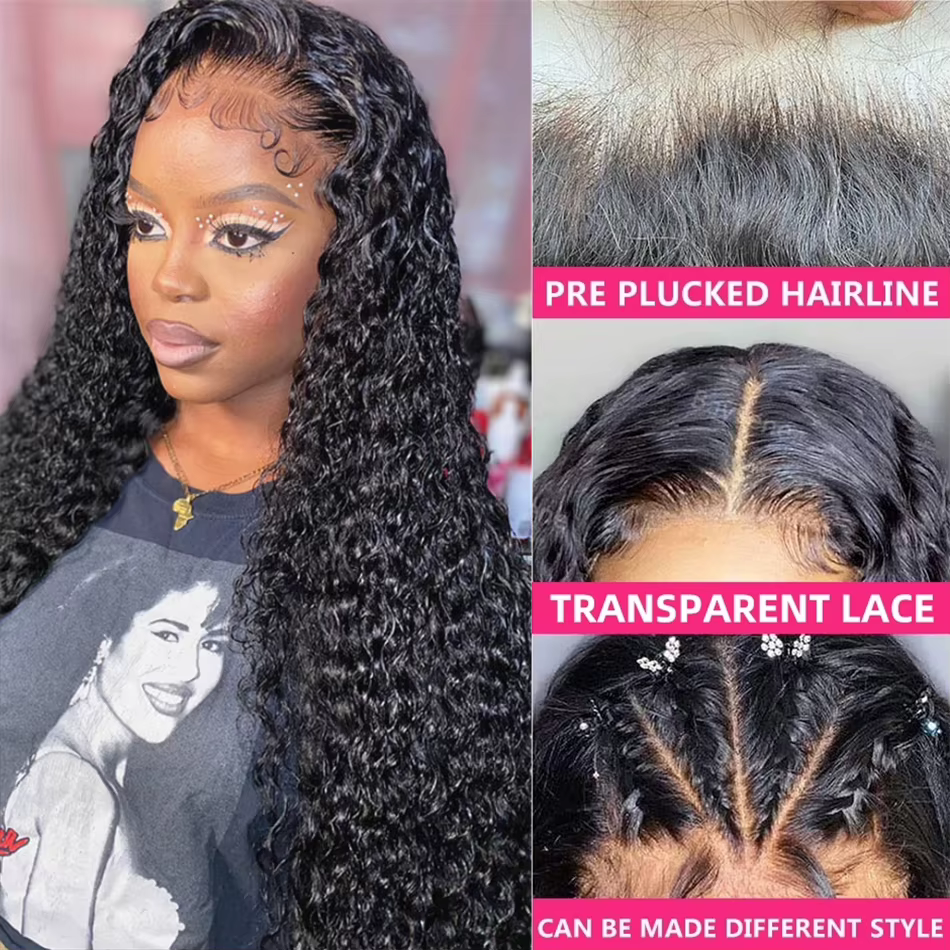Perruque de cheveux humains bouclés Deep Wave pour femme, perruque Full Lace Closure, 4x4, 5x5, 13x6