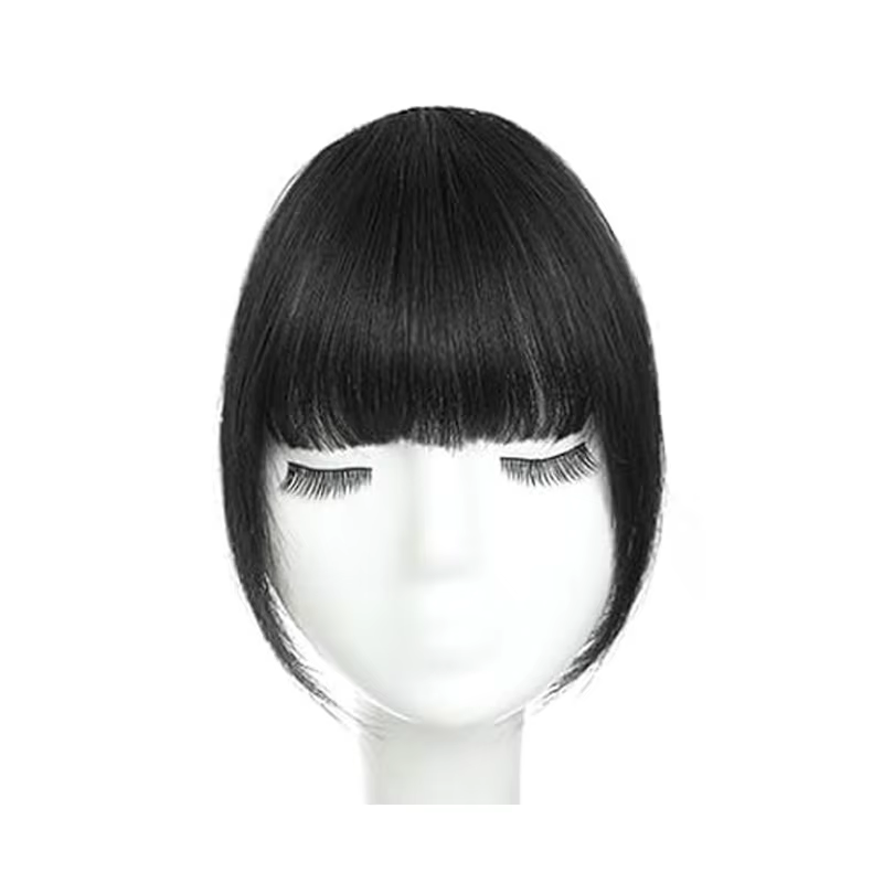 Clip en frange 100% cheveux humains frange naturel noir épais frange Extensions frange avec branches
