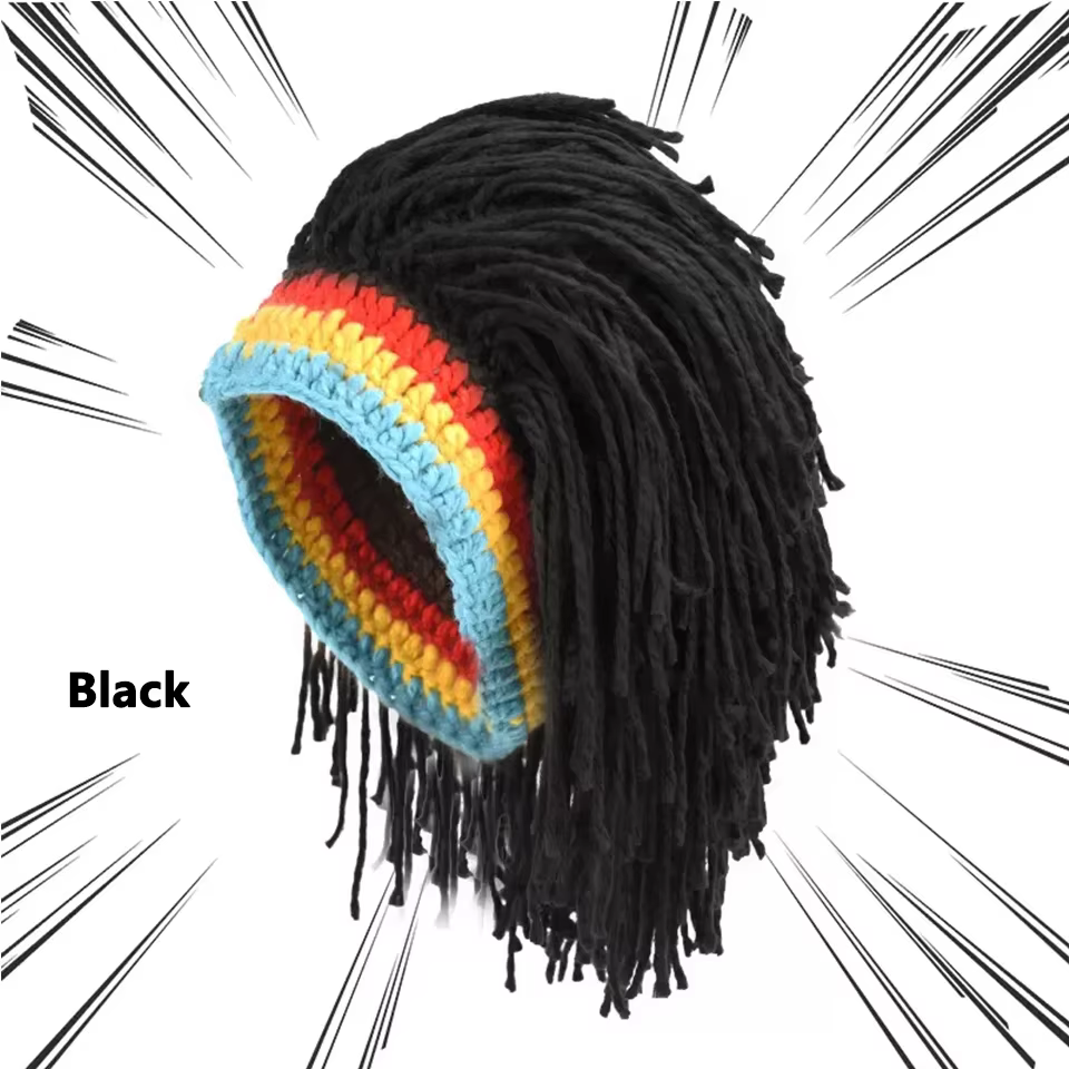 Perruque tressée africaine jamaïcaine, bonnet tricoté, perruque synthétique faite à la main pour hom