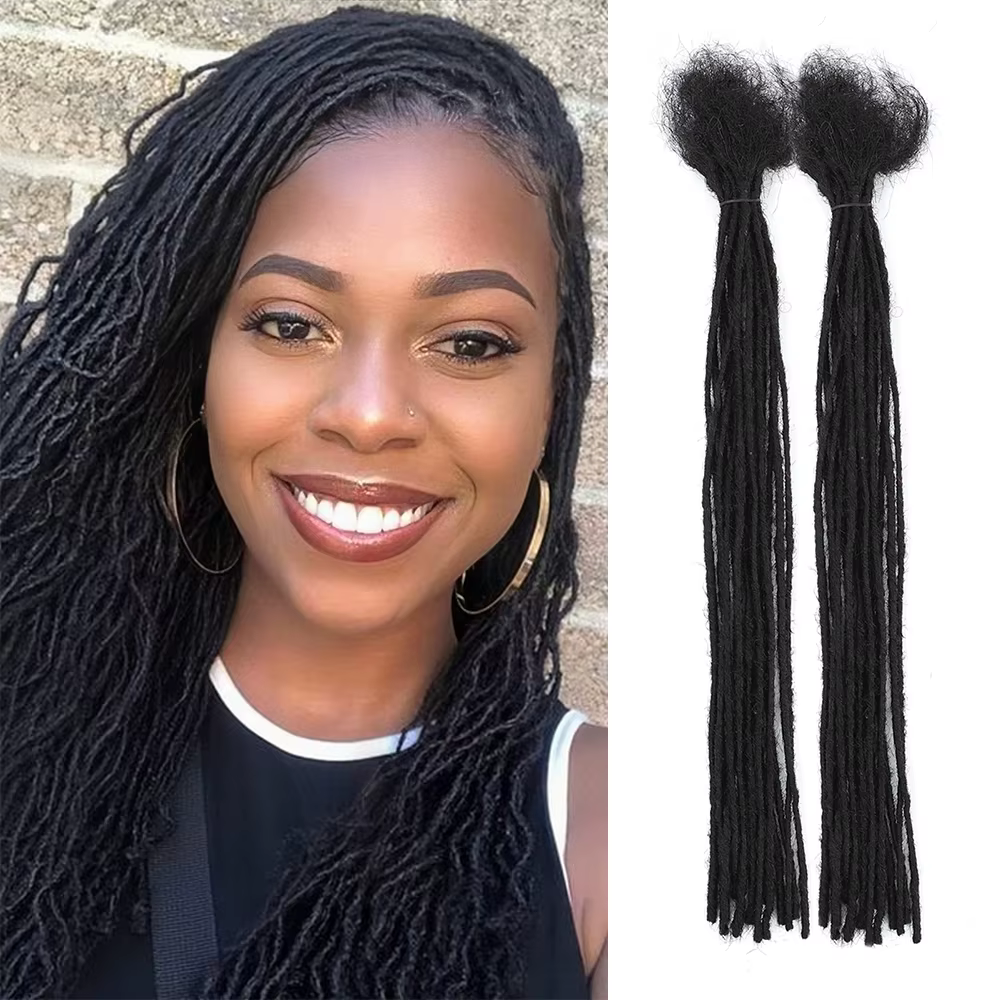 Extension Loc cheveux humains Locs 0.2 Cm d'épaisseur 14 pouces 30 brins Extension Dreadlock noir na