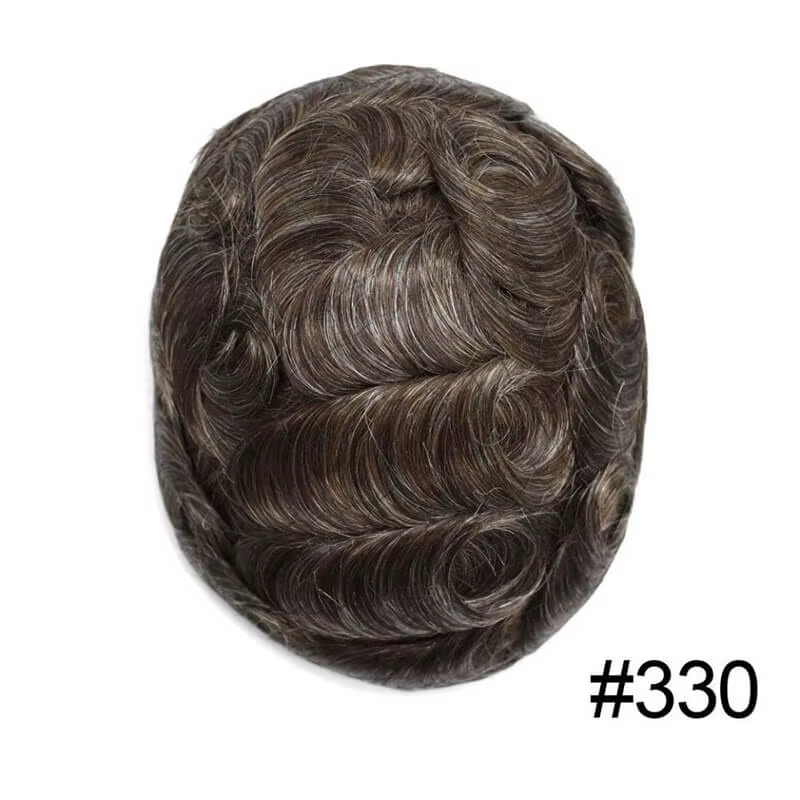 Perruque toupet Full Lace pour hommes, cheveux naturels, toupet, dentelle française, prothèse capill