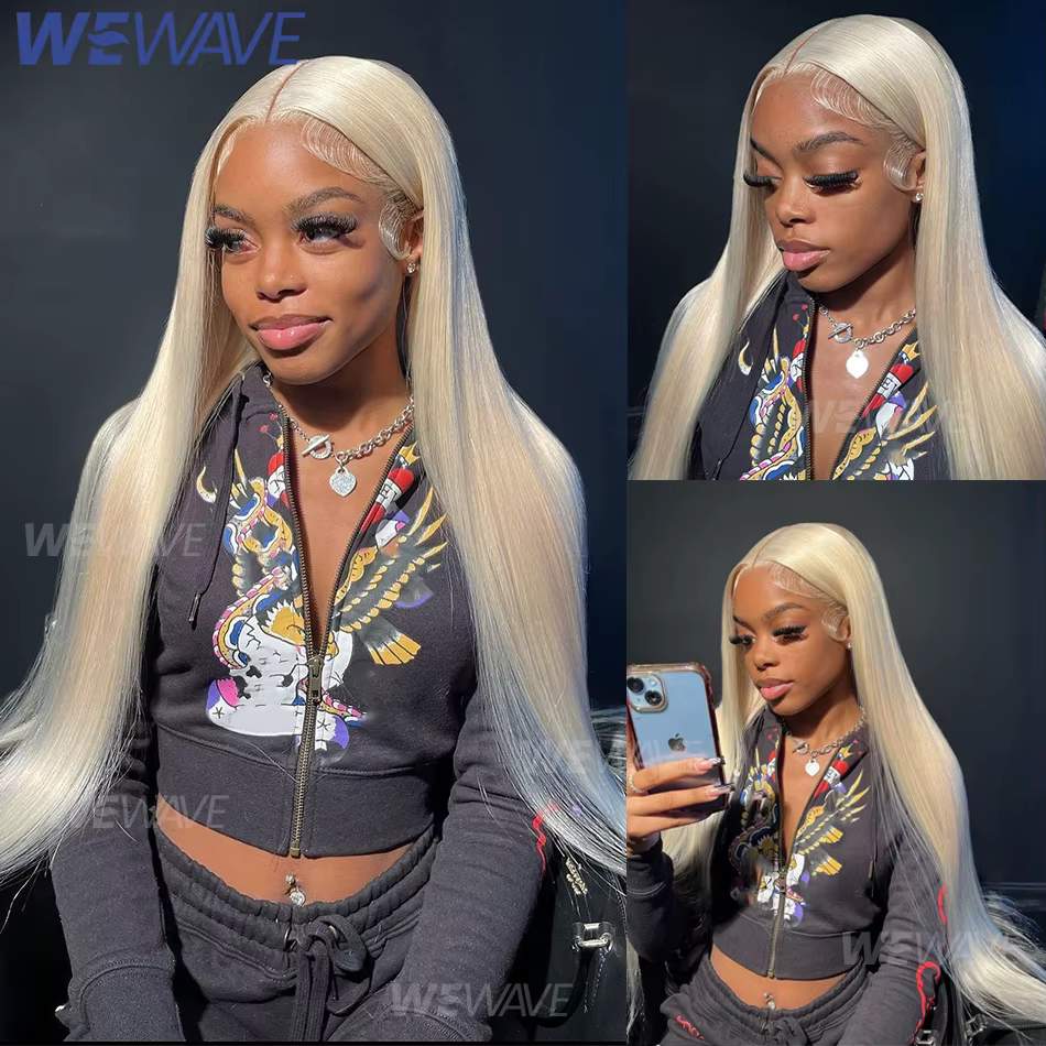 613 Blonde dentelle avant perruque cheveux humains 13X6 Hd dentelle frontale perruque 13X4 droite de