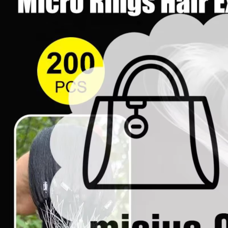 200 micro-anneaux pour extensions de cheveux, outils à boucles avec embouts en plastique transparent