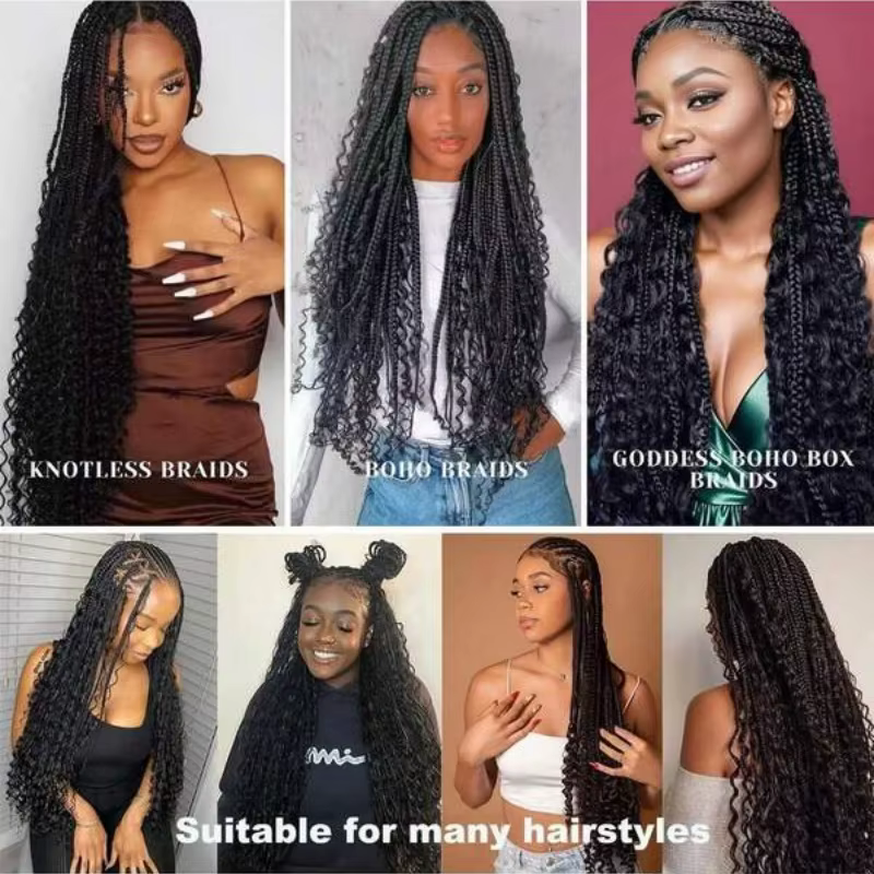Cheveux humains en vrac pour tressage 2 paquets vague profonde Extensions de cheveux humains tressag