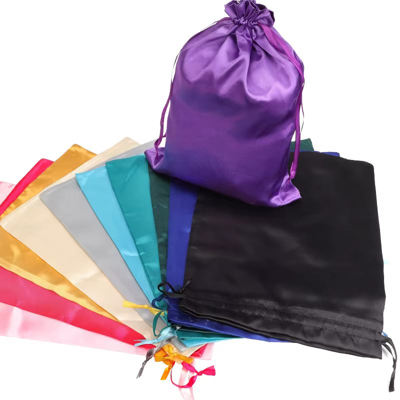 Sacs à perruque 5 pièces sacs d'extensions de cheveux avec cordon sac de perruque en Satin doux et s