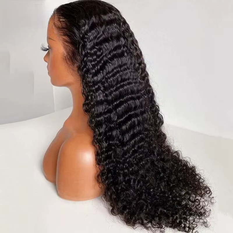 Perruque frontale 13x6 Deep Wave, dentelle transparente HD 13x4, cheveux humains Remy bouclés profon